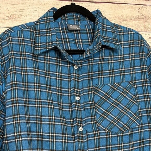 TruFit Blue Plaid Button Up Large - Picture 3 of 6